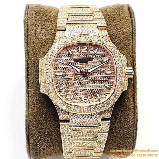 Patek Philippe - Nautilus 7118 35mm Full Diamonds YG/YG Diamonds Dial GRF A324