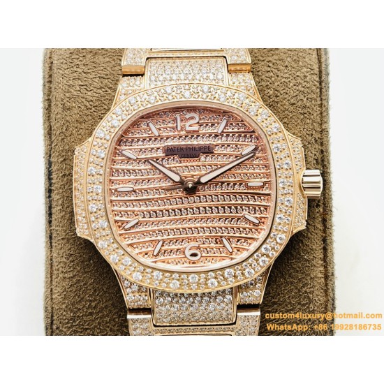 Patek Philippe - Nautilus 7118 35mm Full Diamonds YG/YG Diamonds Dial GRF A324