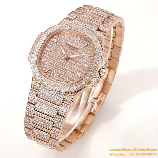 Patek Philippe - Nautilus 7118 35mm Full Diamonds RG/RG Diamonds Dial GRF A324