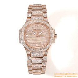 Patek Philippe - Nautilus 7118 35mm Full Diamonds RG/RG Diamonds Dial GRF A324