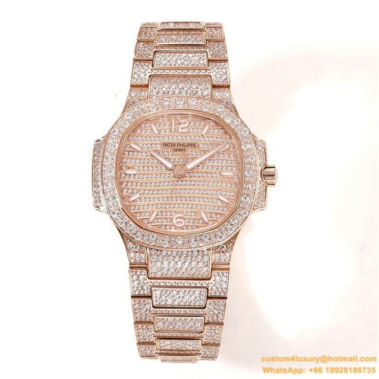 Patek Philippe - Nautilus 7118 35mm Full Diamonds RG/RG Diamonds Dial GRF A324