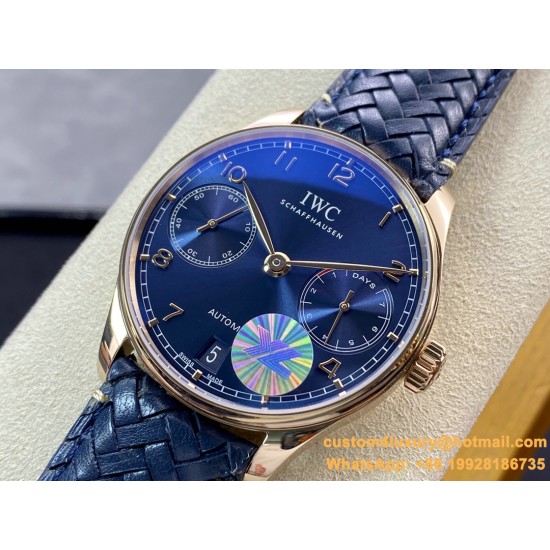 IWC-Portugieser 7 Days 42mm RG/LE Blue Dial YLF  A52010
