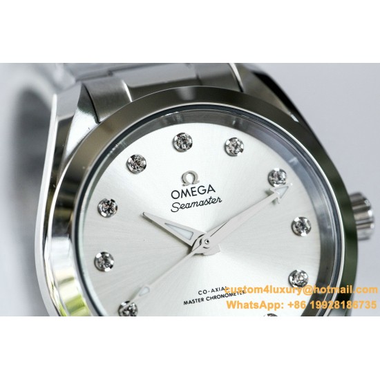 OMEGA- Aqua Terra 150M 34mm Ladies SS/SS S.Wht/Dm VSF A8800