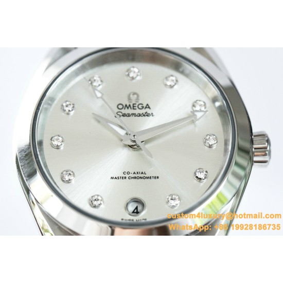OMEGA- Aqua Terra 150M 34mm Ladies SS/SS S.Wht/Dm VSF A8800