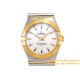 OMEGA - Constellation Ladies 28mm YG/SS Wht MOP Stk 8848F Swiss Qtz