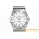 OMEGA - Constellation Ladies 28mm SS/SS Wht MOP Stk 8848F Swiss Qtz