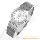 OMEGA - Constellation Ladies 28mm SS/SS White MOP Diamonds Marker 8848F Swiss Qtz