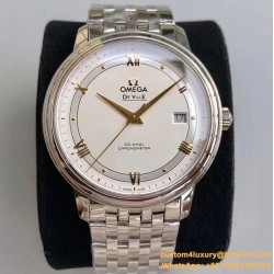 OMEGA - De Ville Prestige Mens 40MM SS/SS White TWF Asia 2824