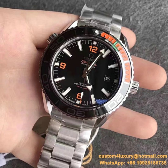 Omega - Planet Ocean 43.5mm SS/SS Black/Org OMF Asia 2836 Mod