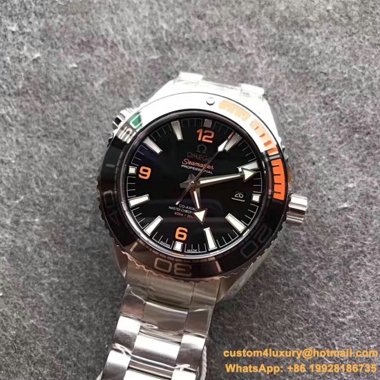 Omega - Planet Ocean 43.5mm SS/SS Black/Org OMF Asia 2836 Mod