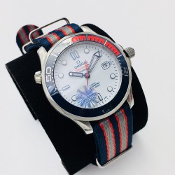 Omega - Seamaster Commander 007 40MM SS/NY White TWF MY8205 Mod