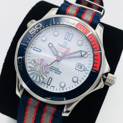 Omega - Seamaster Commander 007 40MM SS/NY White TWF MY8205 Mod