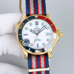 OMEGA - Seamaster Commander 007 42MM YG/NY White Dial OMF A2507