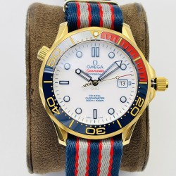 OMEGA - Seamaster Commander 007 42MM YG/NY White Dial OMF A2507