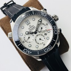 Omega - Seamaster 300M Chronograph 44mm SS/RU White Dial TWF A9900