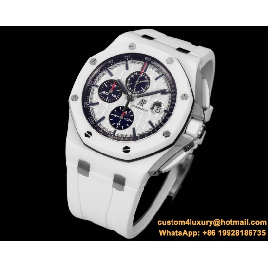 Royal Oak Offshore 44mm Ceramic/RU White/Stk TKF A3126