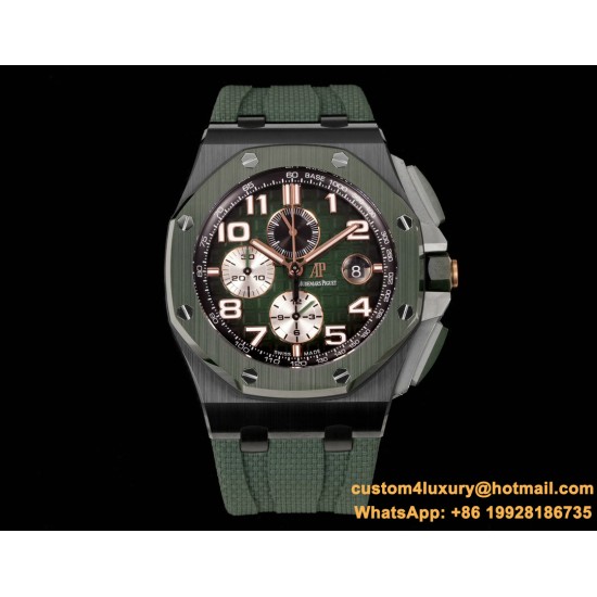 Royal Oak Offshore 26405CE 44mm SS/RU Green Dial TKF A7750