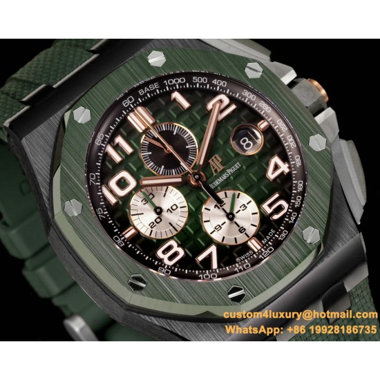 Royal Oak Offshore 26405CE 44mm SS/RU Green Dial TKF A7750