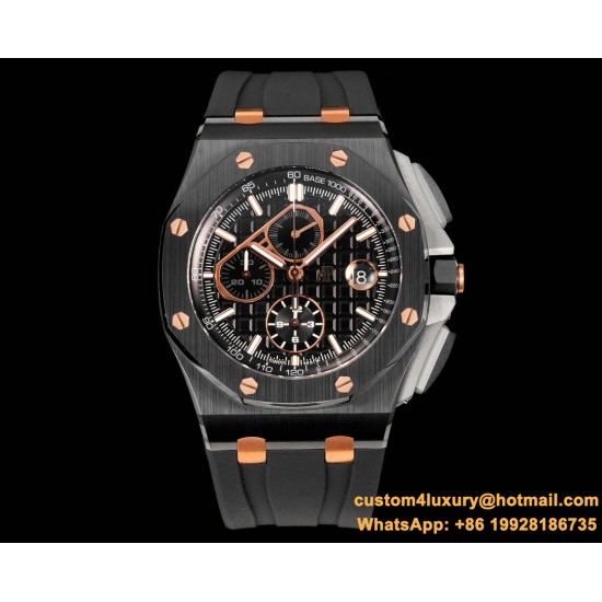 Royal Oak Offshore 26405CE 44mm RG Cer/RU Black Dial TKF A7750