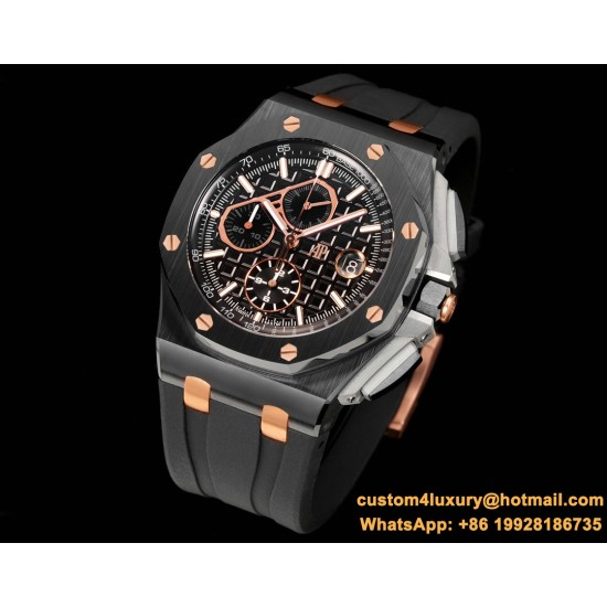 Royal Oak Offshore 26405CE 44mm RG Cer/RU Black Dial TKF A7750