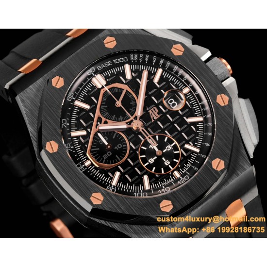 Royal Oak Offshore 26405CE 44mm RG Cer/RU Black Dial TKF A7750