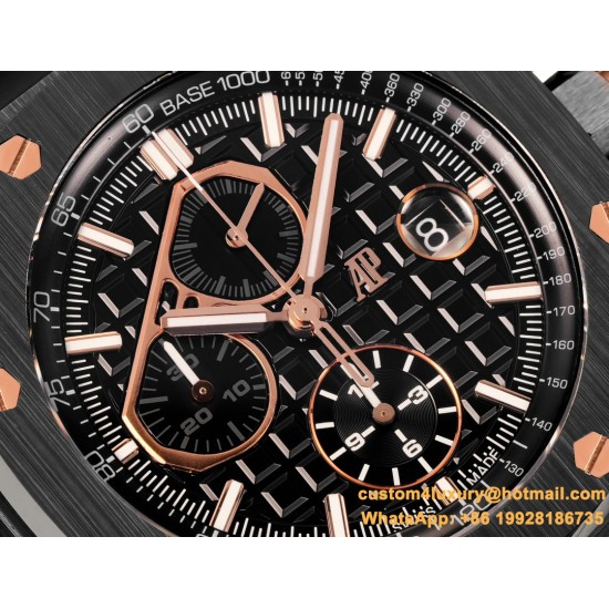 Royal Oak Offshore 26405CE 44mm RG Cer/RU Black Dial TKF A7750