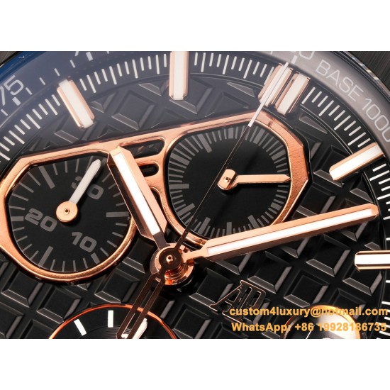 Royal Oak Offshore 26405CE 44mm RG Cer/RU Black Dial TKF A7750