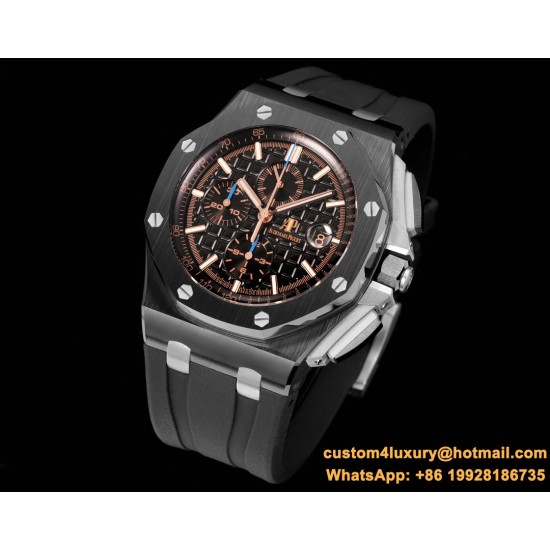 Royal Oak Offshore 26405CE 44mm Cer/RU Black Dial TKF A7750