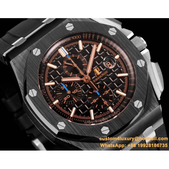 Royal Oak Offshore 26405CE 44mm Cer/RU Black Dial TKF A7750