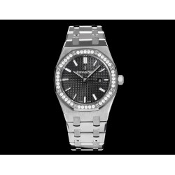 Royal Oak Ladies 67651 33mm Dia SS/SS Black TKF Swiss Qtz