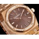 Royal Oak Ladies 67651 33mm Dia RG/RG Brown TKF Swiss Qtz