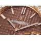 Royal Oak Ladies 67651 33mm Dia RG/RG Brown TKF Swiss Qtz