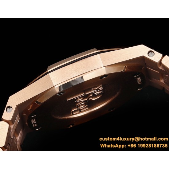 Royal Oak Ladies 67651 33mm Dia RG/RG Brown TKF Swiss Qtz