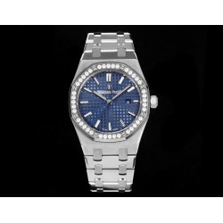 Royal Oak Ladies 67651 33mm Dia SS/SS Blue TKF Swiss Qtz