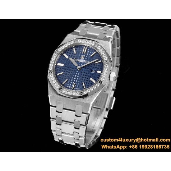 Royal Oak Ladies 67651 33mm Dia SS/SS Blue TKF Swiss Qtz