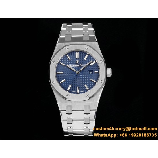 Royal Oak Ladies 67650 33mm SS/SS Blue TKF Swiss Qtz