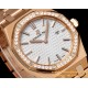 Royal Oak Ladies 67651 33mm Dia RG/RG White TKF Swiss Qtz