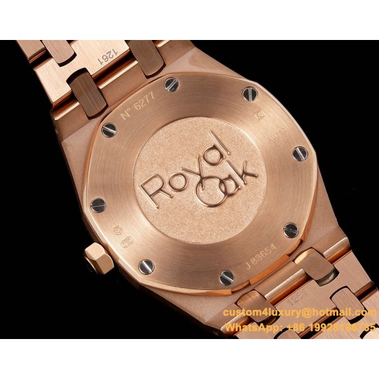 Royal Oak Ladies 67651 33mm Dia RG/RG White TKF Swiss Qtz