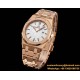 Royal Oak Ladies 67650 33mm RG/RG White TKF Swiss Qtz