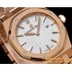 Royal Oak Ladies 67650 33mm RG/RG White TKF Swiss Qtz