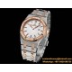 Royal Oak Ladies 33mm 67651 Dia RG/SS White TKF Swiss Qtz