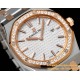 Royal Oak Ladies 33mm 67651 Dia RG/SS White TKF Swiss Qtz