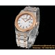 Royal Oak Ladies 67650 33mm RG/SS White TKF Swiss Qtz