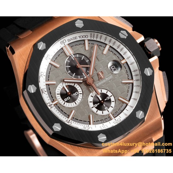 Royal Oak Offshore 26401RO 44mm RG/RU Black/Grey Dial TKF A7750
