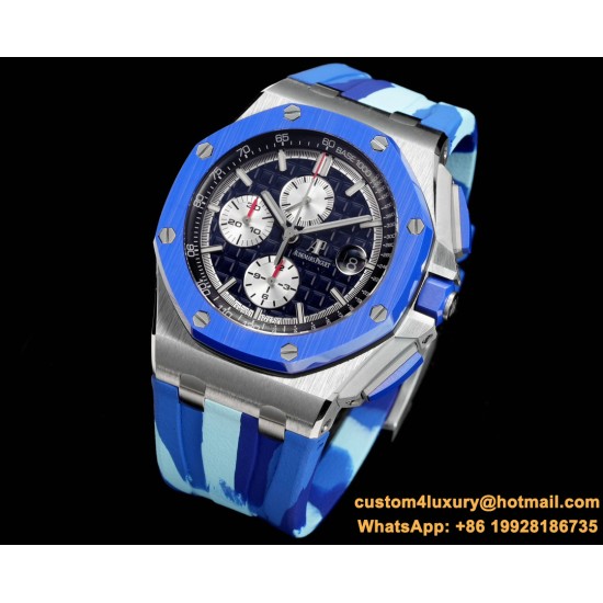 Royal Oak Offshore 26400SO Camouflage 44mm SS/RU Blue Dial TKF A7750
