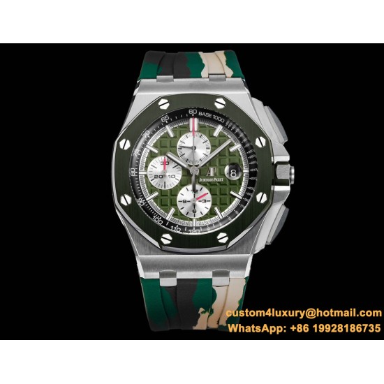Royal Oak Offshore 26400SO Camouflage 44mm SS/RU Green Dial TKF A7750