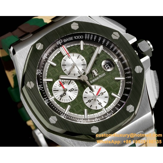 Royal Oak Offshore 26400SO Camouflage 44mm SS/RU Green Dial TKF A7750