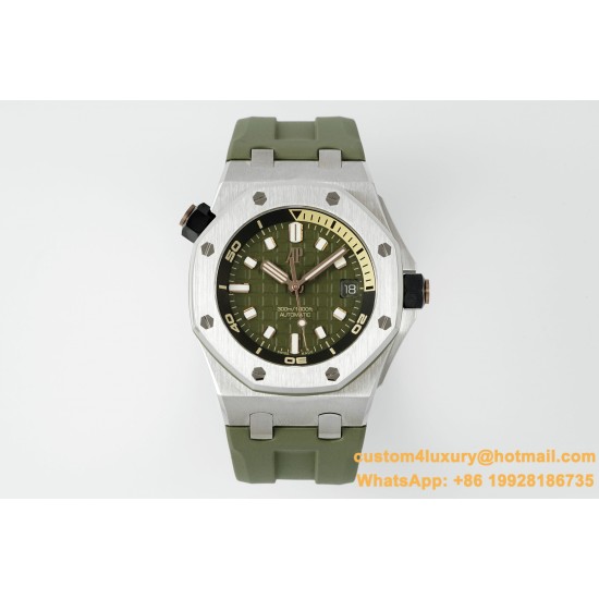 Royal Oak Offshore Diver 15720 42mm SS/RU Green/Stk APS A4308 Super Clone