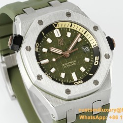 Royal Oak Offshore Diver 15720 42mm SS/RU Green/Stk APS A4308 Super Clone