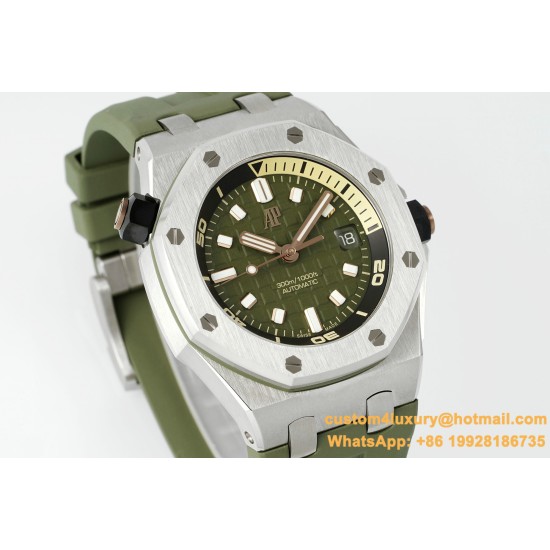 Royal Oak Offshore Diver 15720 42mm SS/RU Green/Stk APS A4308 Super Clone